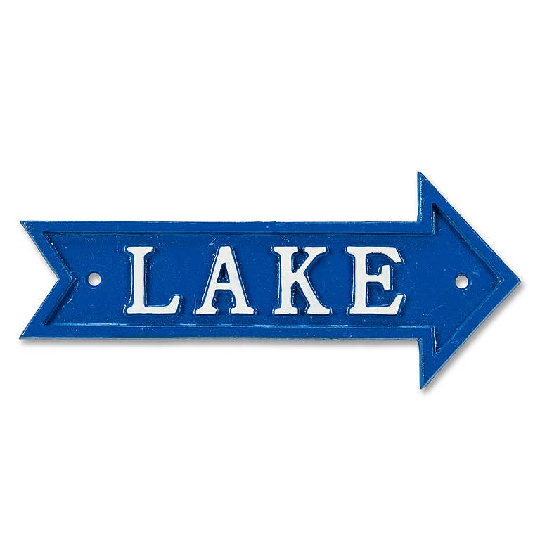 LAKE Arrow Sign-Blue