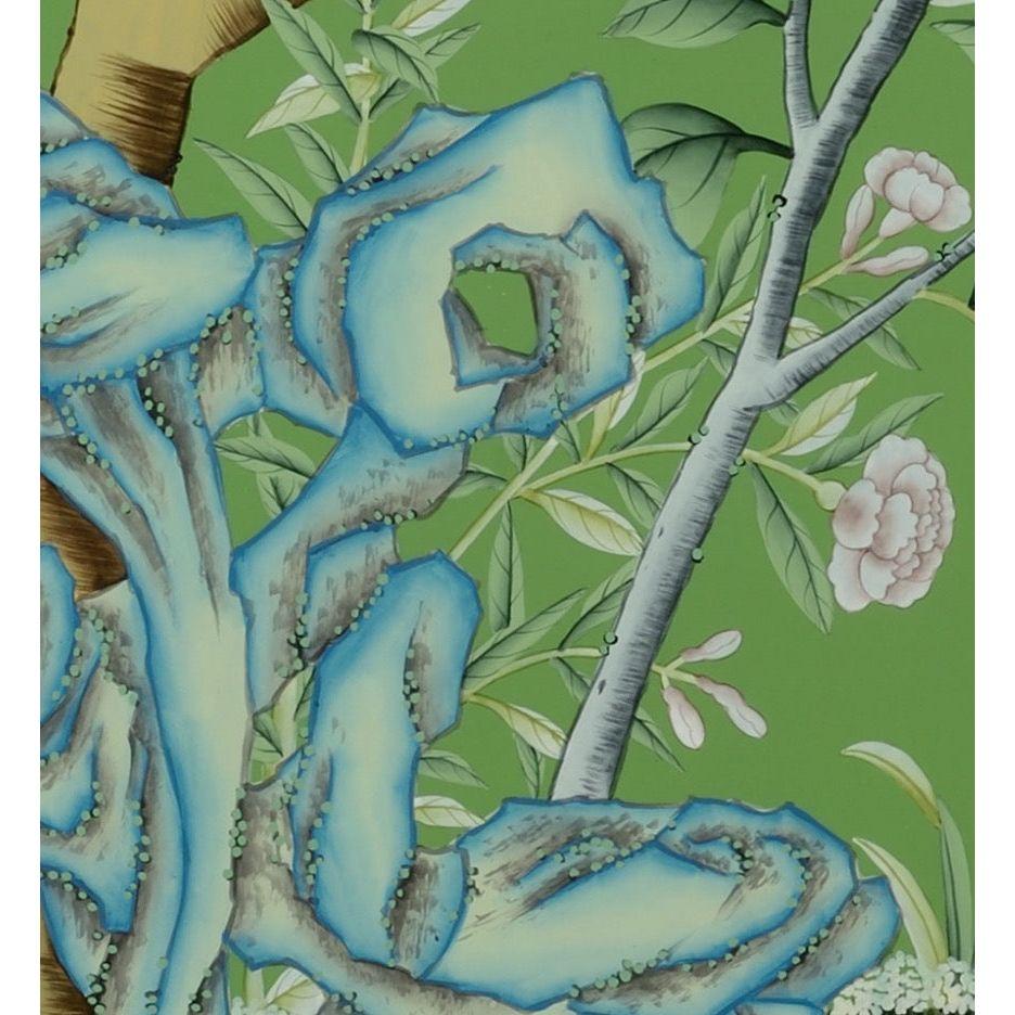 Regent Park in Green II – Hand-Painted Watercolor on Silk