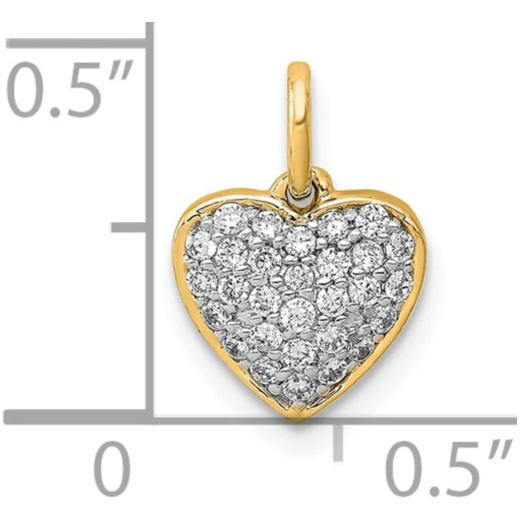 Handmade 14K Gold 1/5ct Diamond Heart Pendant - Available in Yellow or White Gold