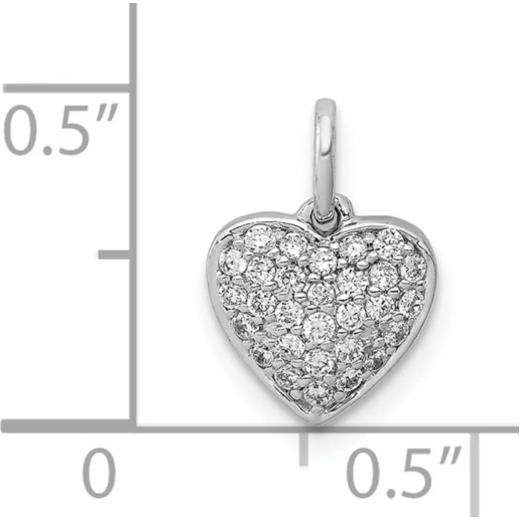 Handmade 14K Gold 1/5ct Diamond Heart Pendant - Available in Yellow or White Gold