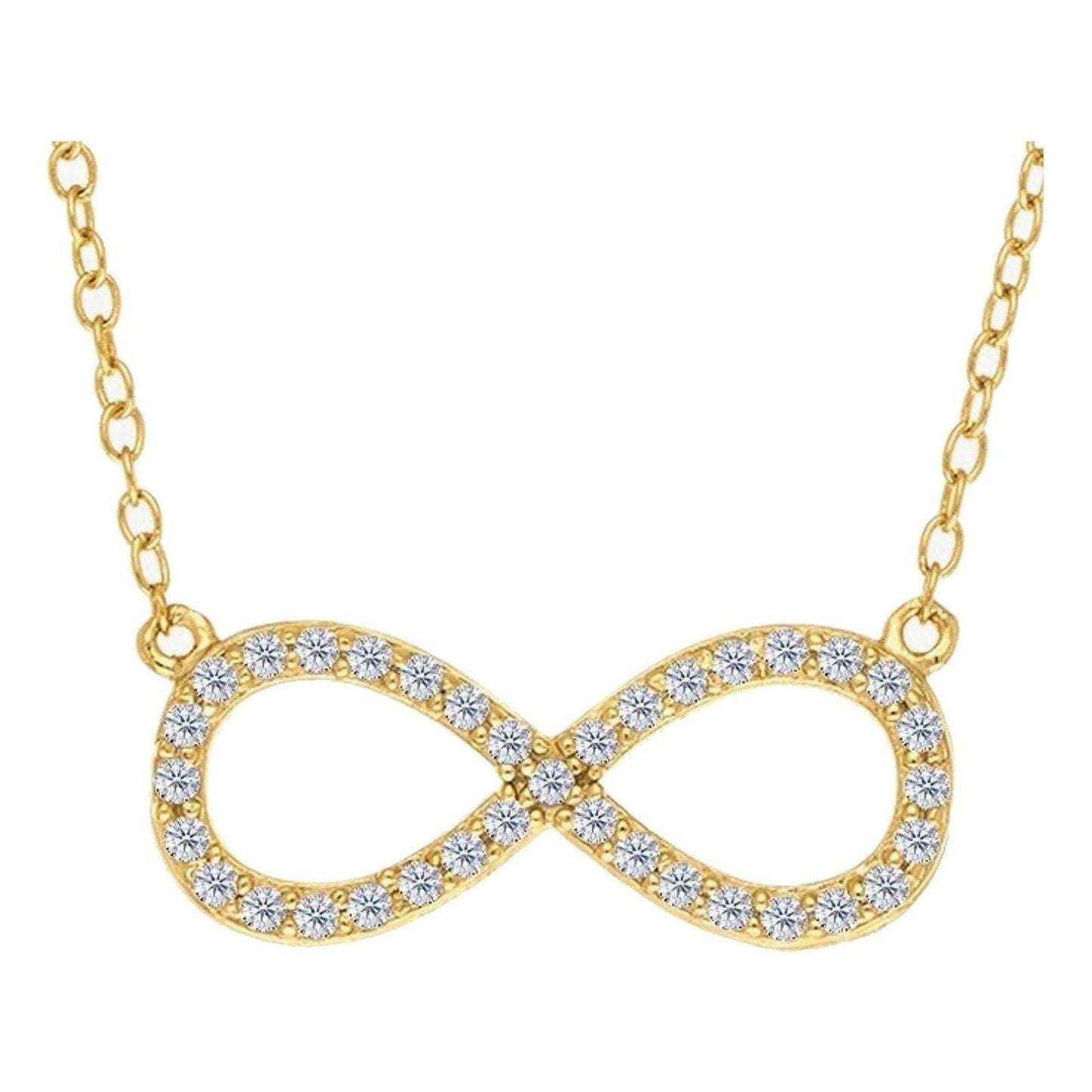 CC SKYE 18k Gold-Plated Infinity Necklace with Pave CZs