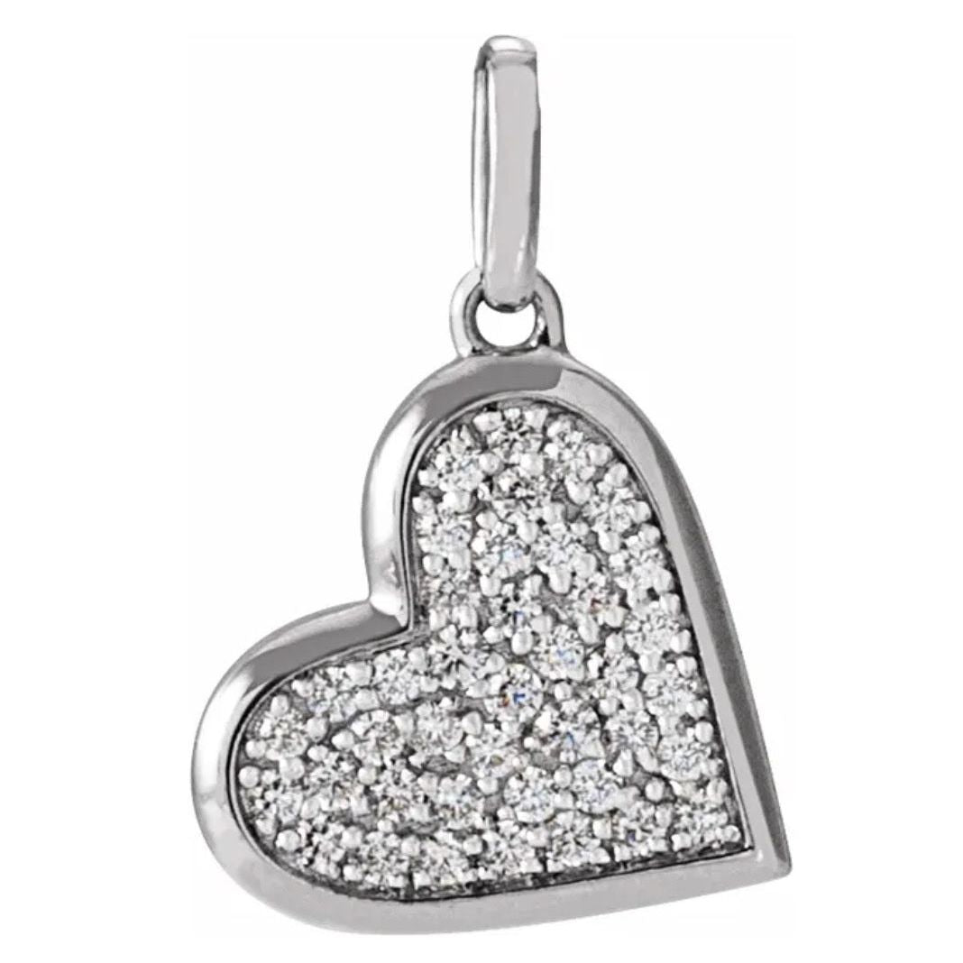 14K Yellow Or 14K White Gold 1/4 ctw Natural Diamond Heart Pendant