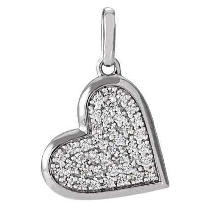 14K Yellow Or 14K White Gold 1/4 ctw Natural Diamond Heart Pendant