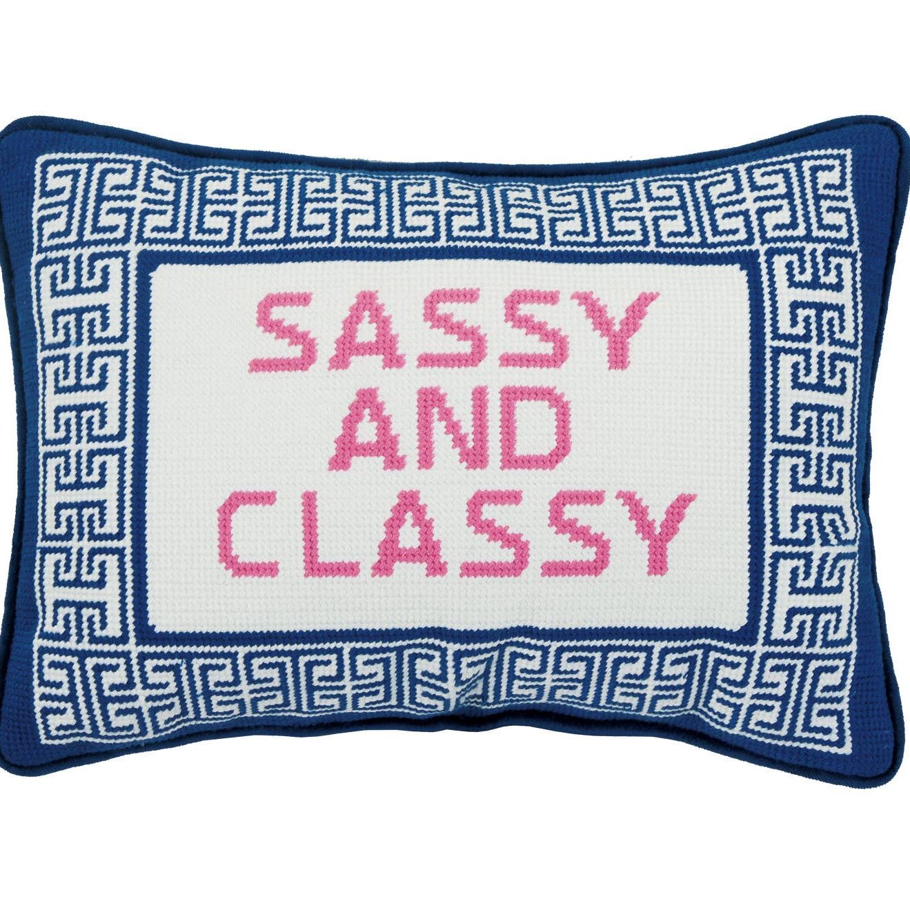 Sassy And Classy Embroidered Needlepoint Pillow