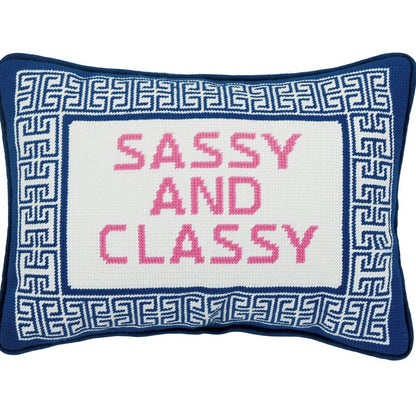 Sassy And Classy Embroidered Needlepoint Pillow
