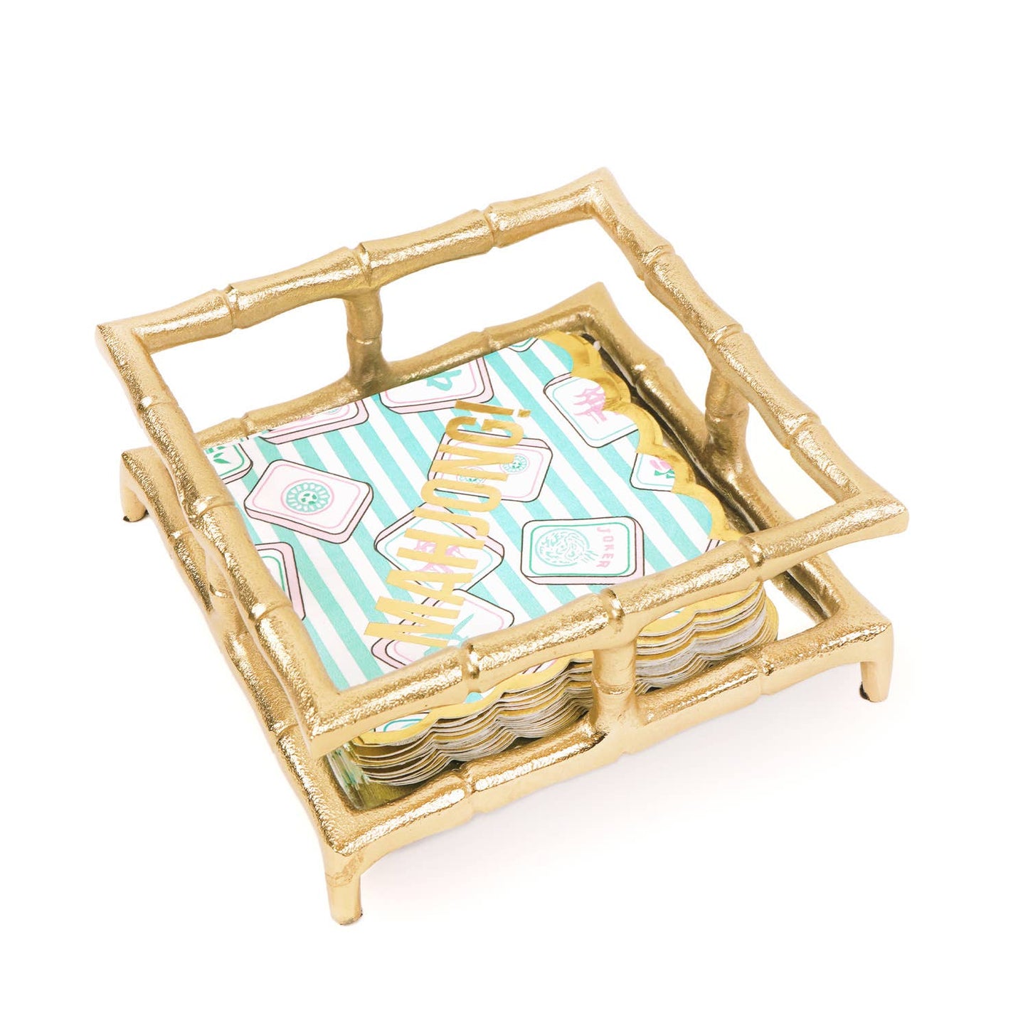 Mahjong Stripe Paper Beverage Napkins