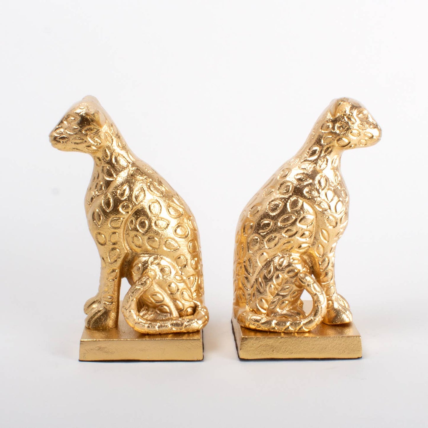 Gold Leopard Bookend Set — Sculptural Glamour for Your Shelf