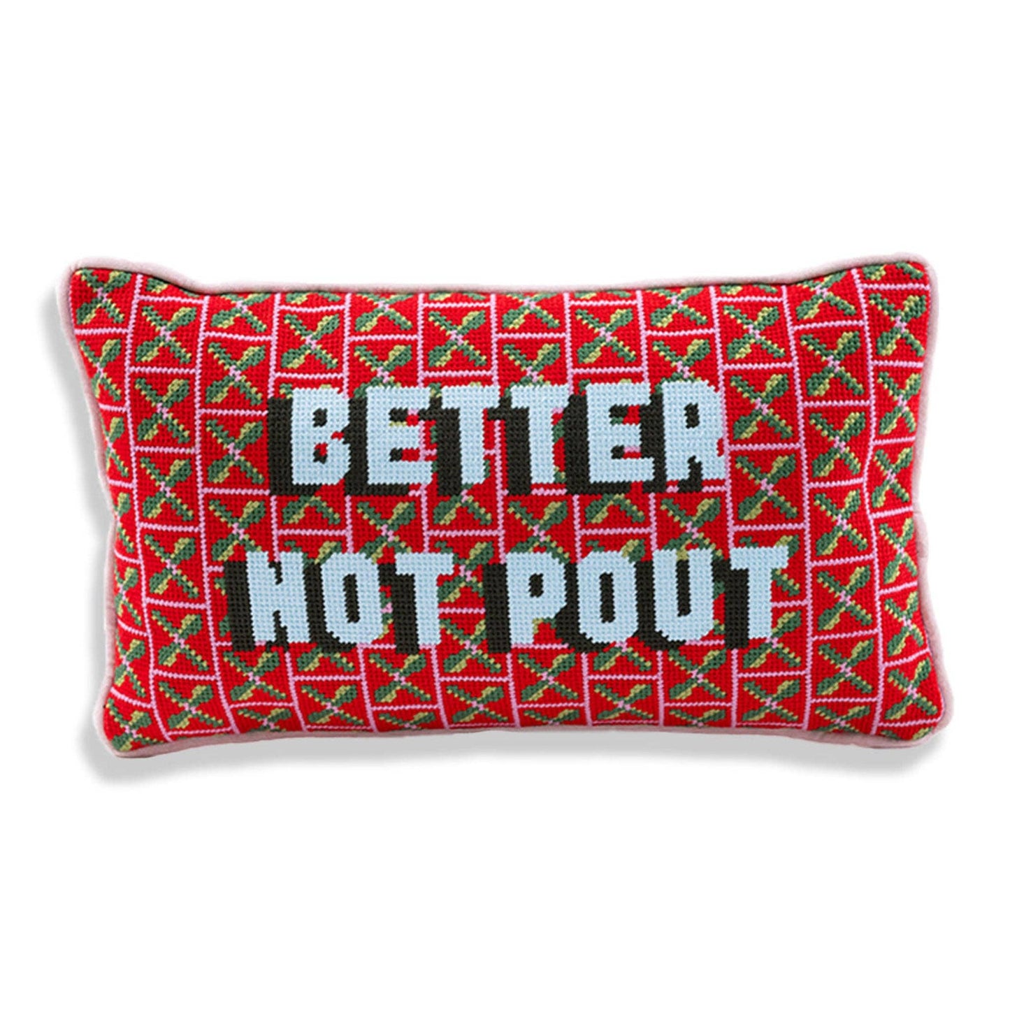 Better Not Pout Needlepoint Pillow