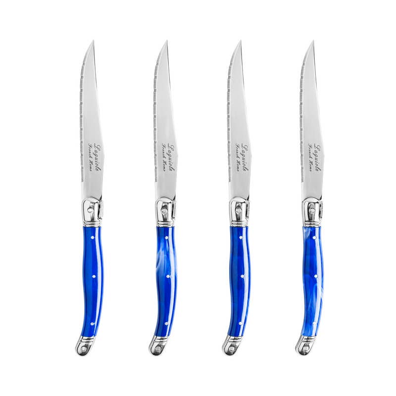 French Home Laguiole Steak Knives – Blue Marble Handl