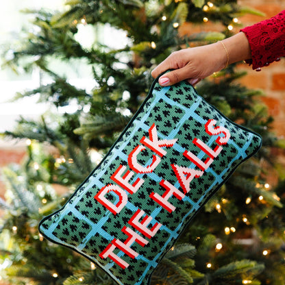 Deck the Halls Needlepoint Pillow