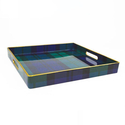 Black Watch Plaid Square Tray