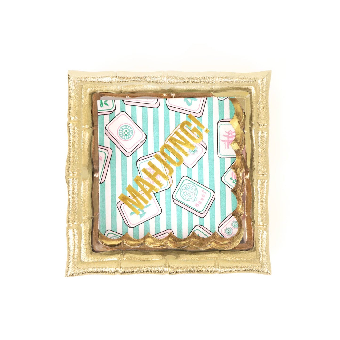 Mahjong Stripe Paper Beverage Napkins