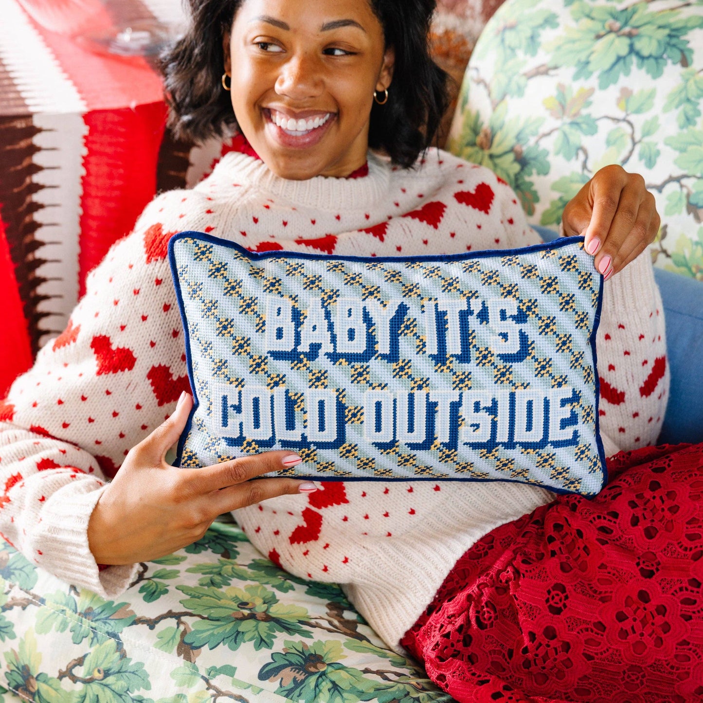 Baby It's Cold Outside Needlepoint Pillow