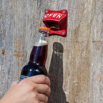 Square Bottle Opener-Antique Red