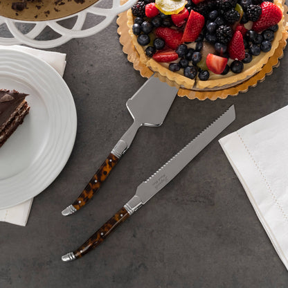 French Home Laguiole Cake Knife & Pie Server Set – Tortoise Handle
