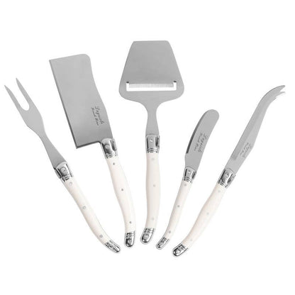 5-Piece Laguiole Cheese Knife & Slicer Set Faux Ivory Handle