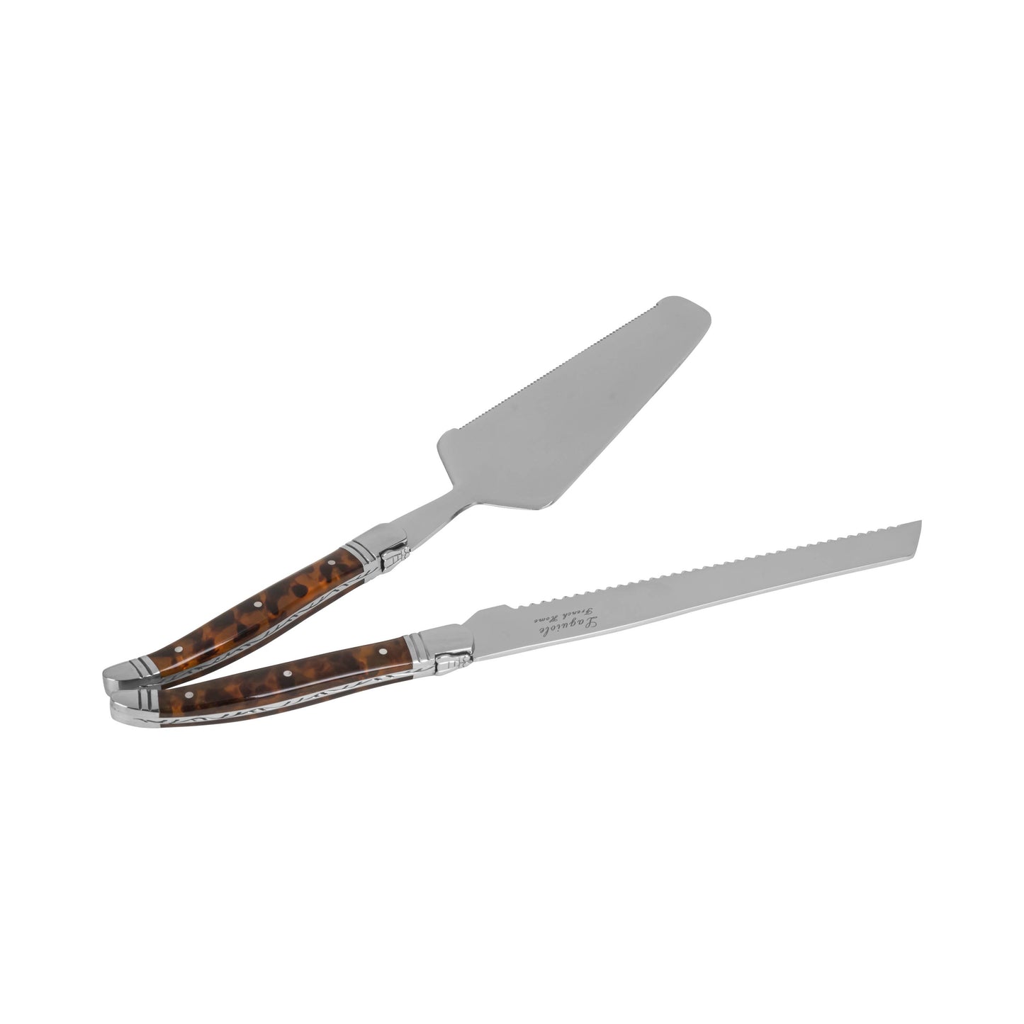 French Home Laguiole Cake Knife & Pie Server Set – Tortoise Handle