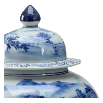 Blue June Hand-Painted Porcelain Vase Inspired by Qin Dynasty Artistry