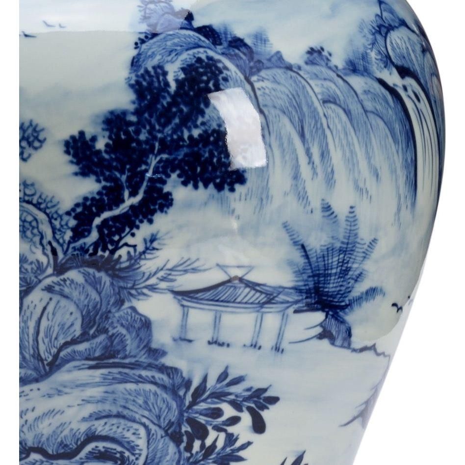 Blue June Hand-Painted Porcelain Vase Inspired by Qin Dynasty Artistry