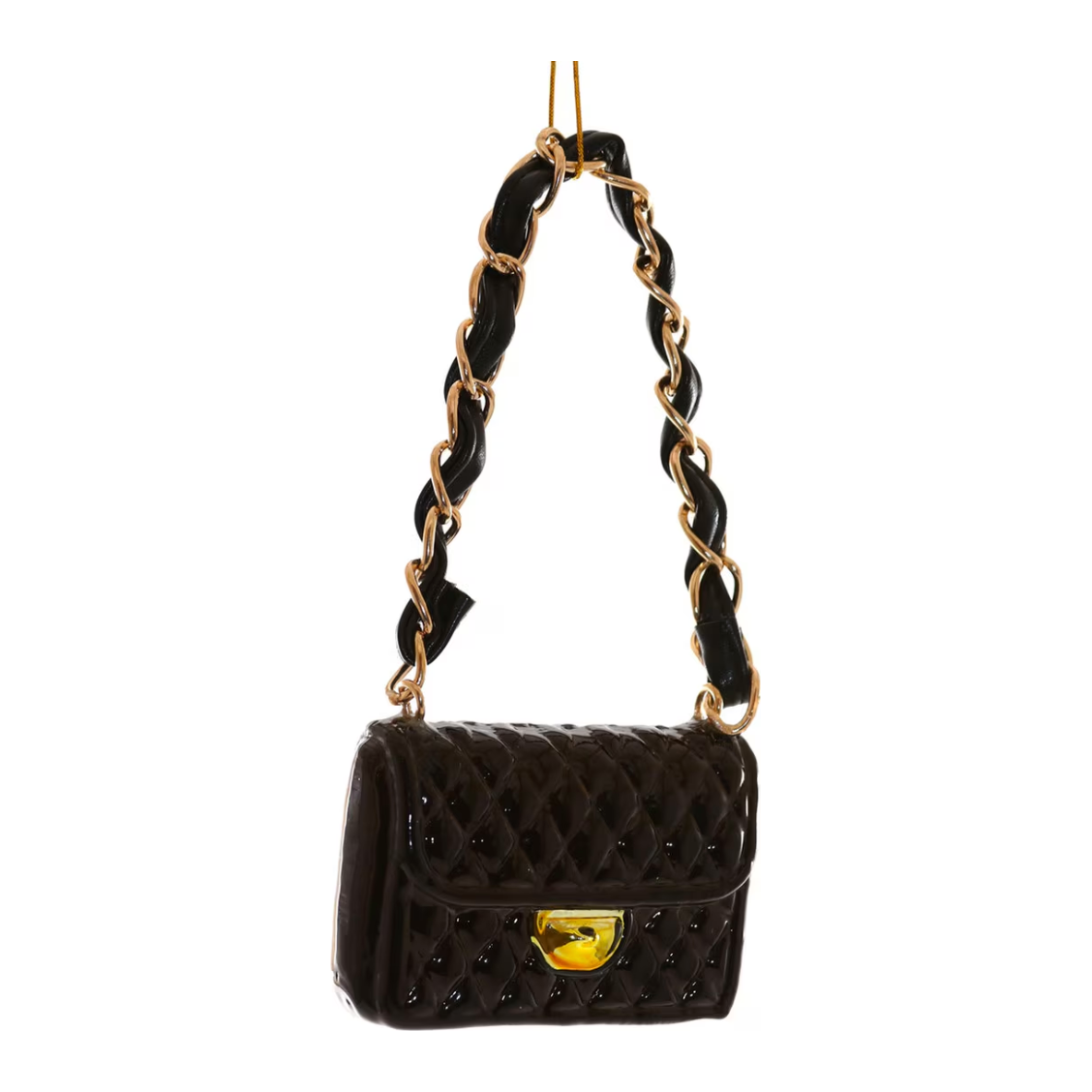 Cody Foster & CO Black Quilted Handbag Ornament