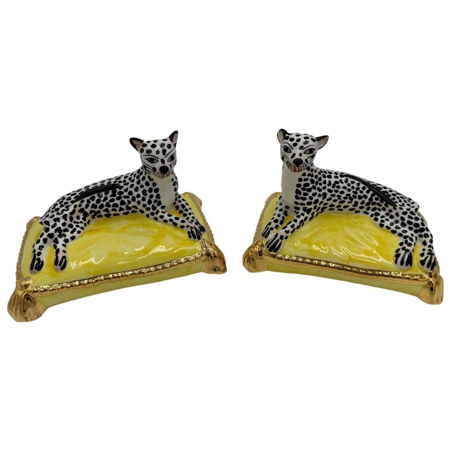 Hand Painted Ceramic Italian Leopards