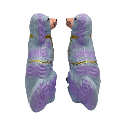 Lilac Preppy Large Staffordshire Spaniels, Pair