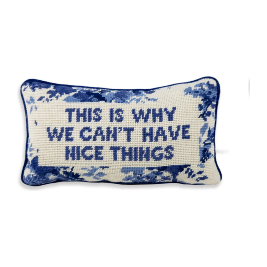 Nice Things Needlepoint Pillow