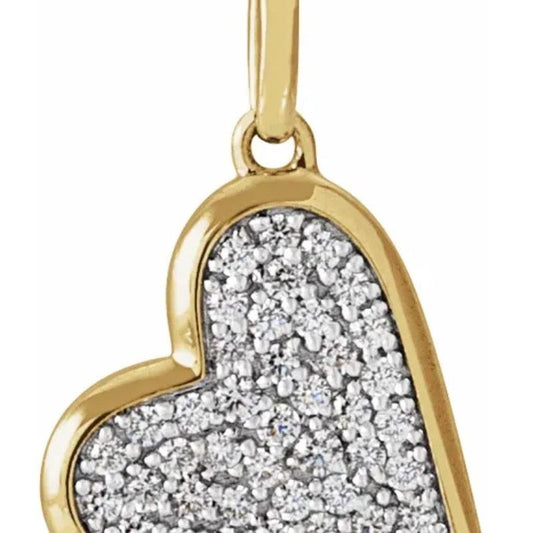 14K Yellow Or 14K White Gold 1/4 ctw Natural Diamond Heart Pendant