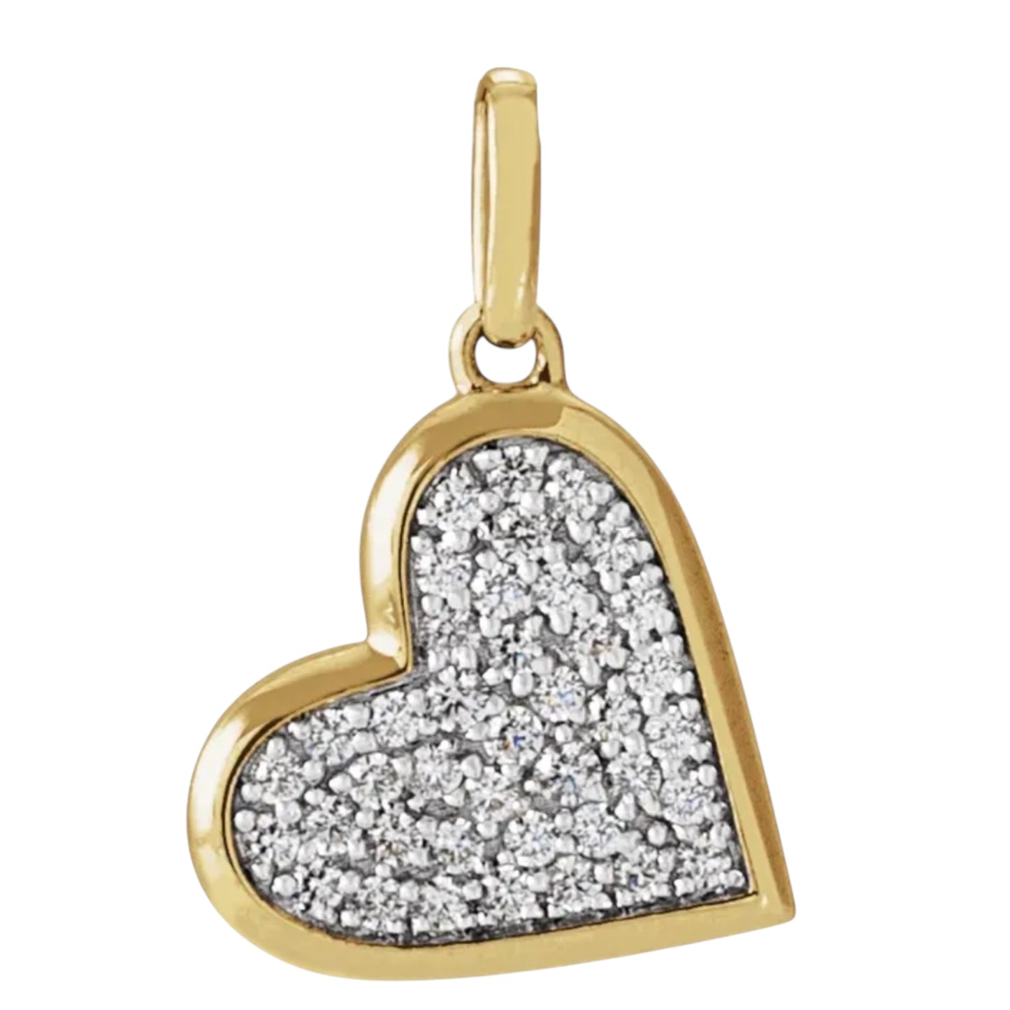 14K Yellow Or 14K White Gold 1/4 ctw Natural Diamond Heart Pendant