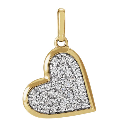 14K Yellow Or 14K White Gold 1/4 ctw Natural Diamond Heart Pendant