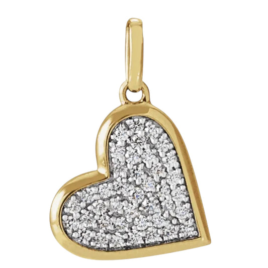 14K Yellow Or 14K White Gold 1/4 ctw Natural Diamond Heart Pendant