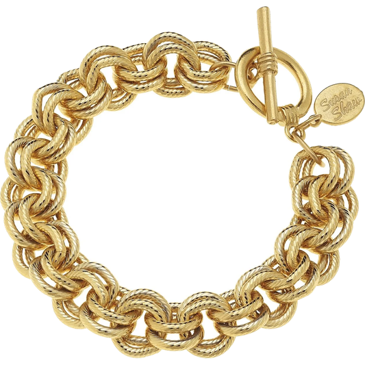 Double Link Gold Chain Bracelet