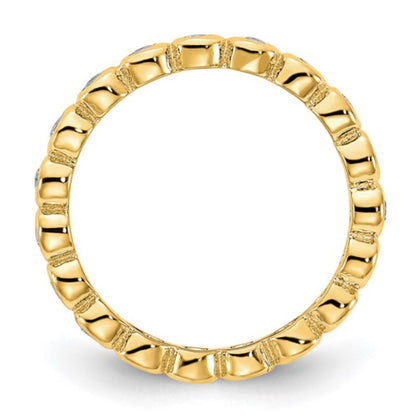 Sterling Silver Gold-Plated Stackable CZ Eternity Ring Set (5-Piece)