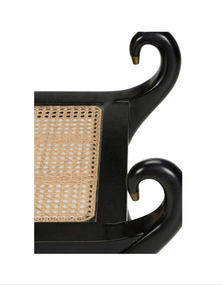 Swan Vanity Bench in Black