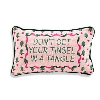 Tinsel in a Tangel Needlepoint Pillow