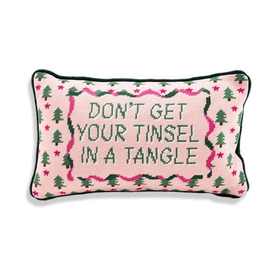 Tinsel in a Tangel Needlepoint Pillow