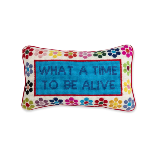 What A Time Needlepoint Pillow