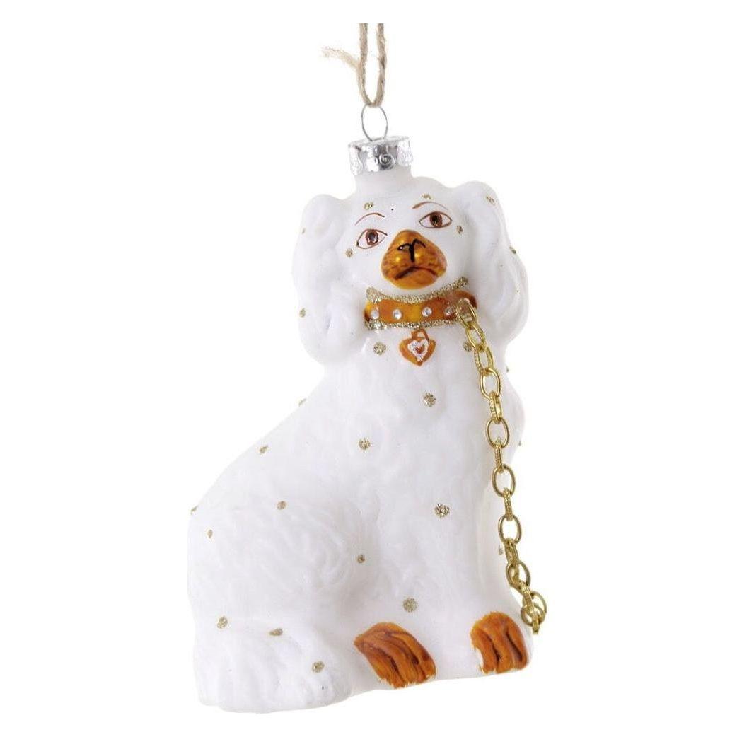 White Staffordshire Dog Ornament