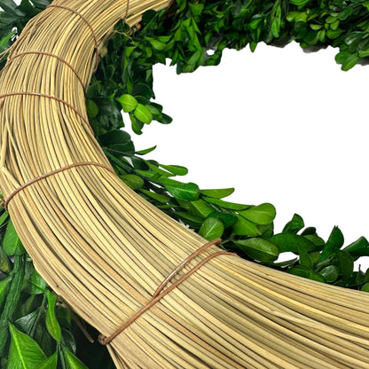 Naturally Preserved Green Boxwood Wreath 21" + Hanging Loop