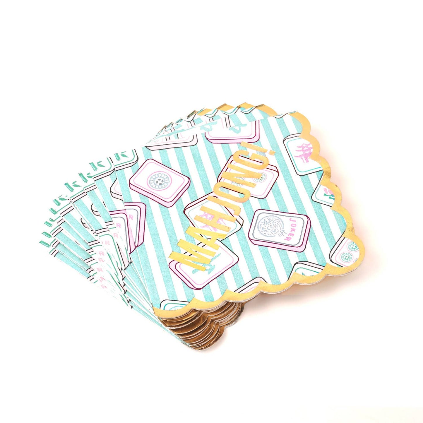 Mahjong Stripe Paper Beverage Napkins