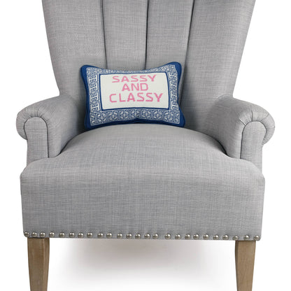 Sassy And Classy Embroidered Needlepoint Pillow