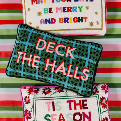 Deck the Halls Needlepoint Pillow