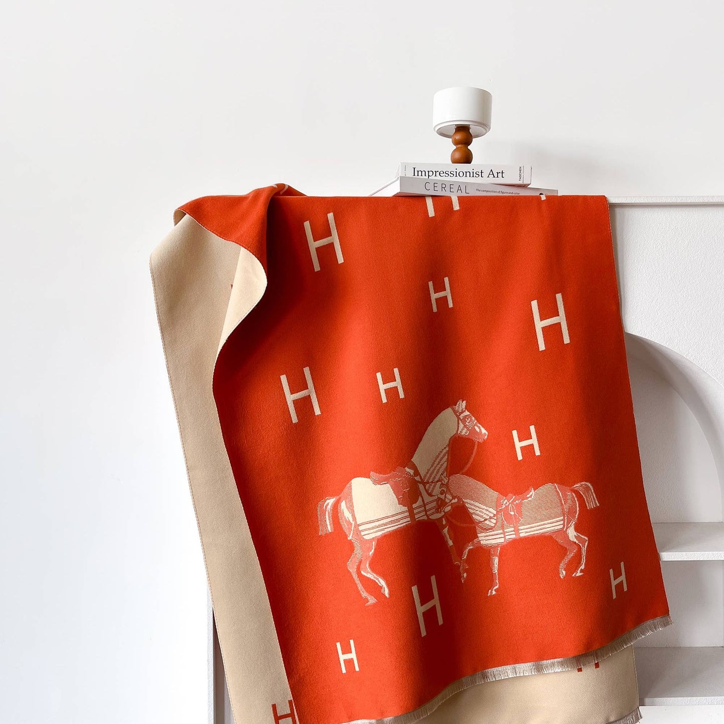 Equestrian Orange / Cream Stable Reversible Wrap