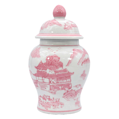 Chinoiserie Floral Ginger Jar — 8” Decorative Accent