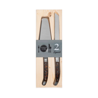 French Home Laguiole Cake Knife & Pie Server Set – Tortoise Handle
