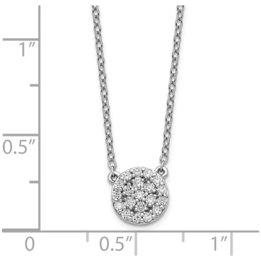 Elegant 14K White Gold Diamond Necklace - 18" with Rhodium Plating