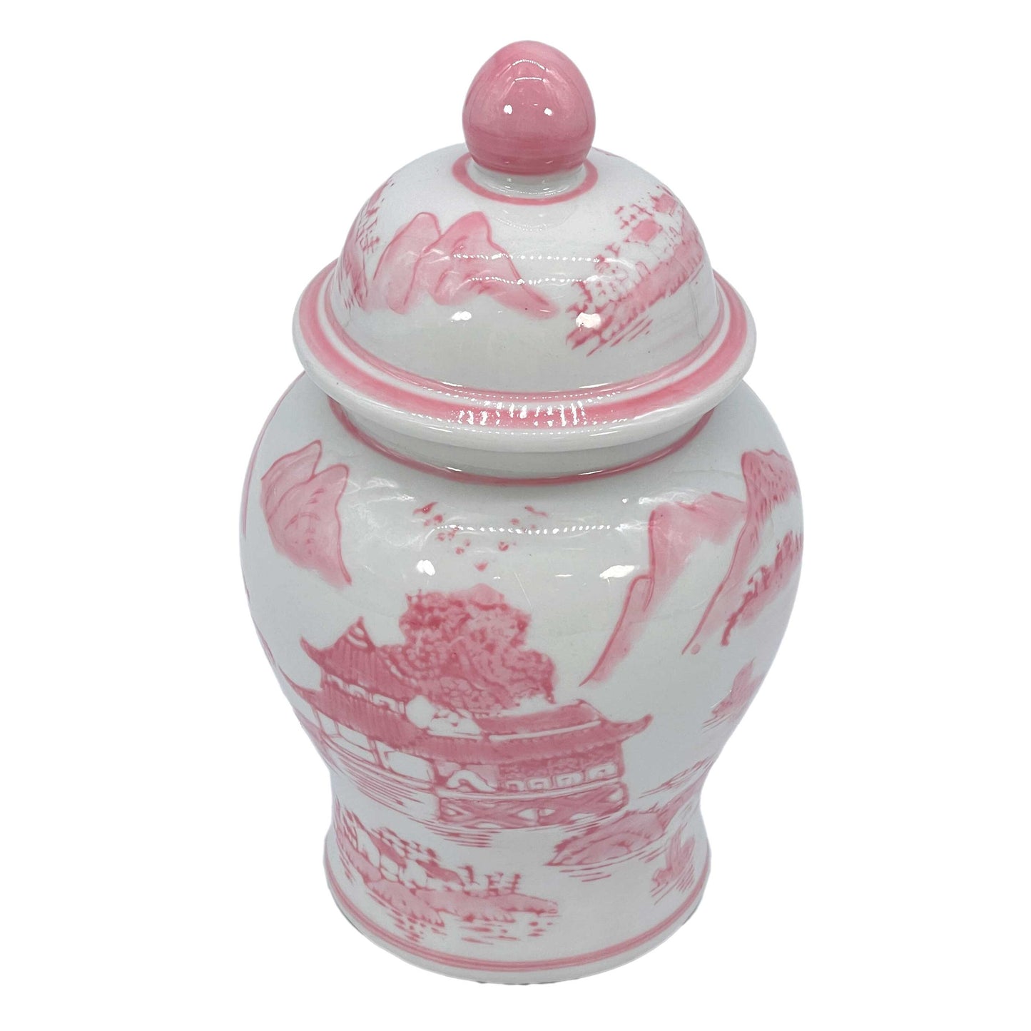 Chinoiserie Floral Ginger Jar — 8” Decorative Accent