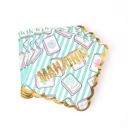 Mahjong Stripe Paper Beverage Napkins