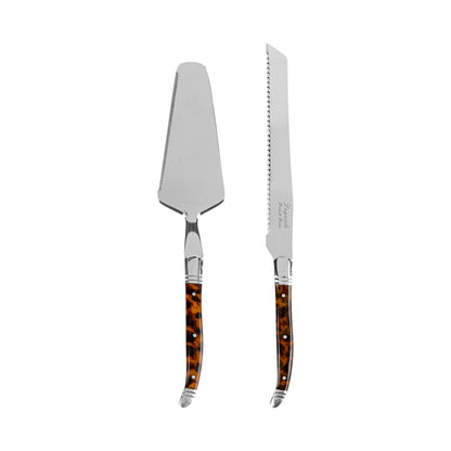 French Home Laguiole Cake Knife & Pie Server Set – Tortoise Handle