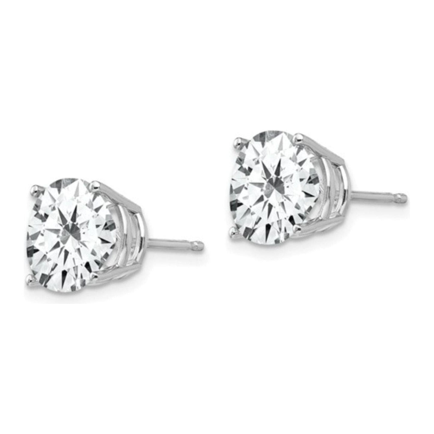 Elegant 14K Gold Cubic Zirconia Stud Earrings - Available in Yellow & White Gold